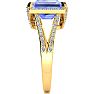 4 Carat Tanzanite and Halo Diamond Ring In 14 Karat Yellow Gold
 Image-4