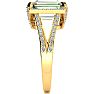 4 Carat Green Amethyst and Halo Diamond Ring In 14 Karat Yellow Gold Image-4