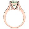 4 Carat Green Amethyst and Halo Diamond Ring In 14 Karat Rose Gold Image-3
