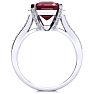 4 Carat Ruby and Halo Diamond Ring In 14 Karat White Gold Image-3