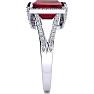 4 Carat Ruby and Halo Diamond Ring In 14 Karat White Gold Image-4