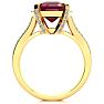 4 Carat Ruby and Halo Diamond Ring In 14 Karat Yellow Gold Image-3