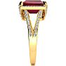 4 Carat Ruby and Halo Diamond Ring In 14 Karat Yellow Gold Image-4