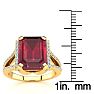 4 Carat Ruby and Halo Diamond Ring In 14 Karat Yellow Gold Image-5