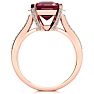 4 Carat Ruby and Halo Diamond Ring In 14 Karat Rose Gold Image-3