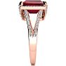 4 Carat Ruby and Halo Diamond Ring In 14 Karat Rose Gold Image-4
