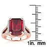 4 Carat Ruby and Halo Diamond Ring In 14 Karat Rose Gold Image-5