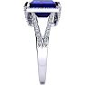 4 Carat Sapphire and Halo Diamond Ring In 14 Karat White Gold Image-4