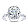 2 1/2 Carat Cushion Cut Halo Diamond Engagement Ring in 14 Karat White Gold Image-1