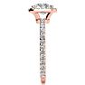 2 1/2 Carat Cushion Cut Halo Diamond Engagement Ring in 14 Karat Rose Gold Image-4