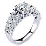 14K White Gold 2 1/3 Carat Fancy Diamond Engagement Ring, With 1.25 Carat Center Image-2