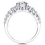14K White Gold 2 1/3 Carat Fancy Diamond Engagement Ring, With 1.25 Carat Center Image-3