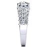14K White Gold 2 1/3 Carat Fancy Diamond Engagement Ring, With 1.25 Carat Center Image-4