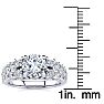 14K White Gold 2 1/3 Carat Fancy Diamond Engagement Ring, With 1.25 Carat Center Image-5