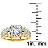 14K Yellow Gold 2 1/3 Carat Fancy Diamond Engagement Ring, With 1.25 Carat Center Image-5