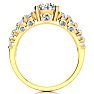 14K Yellow Gold 2 1/3 Carat Fancy Diamond Engagement Ring, With 1.25 Carat Center Image-3