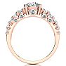 14K Rose Gold 2 1/3 Carat Fancy Diamond Engagement Ring, With 1.25 Carat Center Image-4