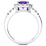 2 Carat Amethyst and Halo Diamond Ring In 14 Karat White Gold Image-3