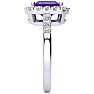 2 Carat Amethyst and Halo Diamond Ring In 14 Karat White Gold Image-4