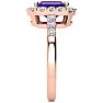 2 Carat Amethyst and Halo Diamond Ring In 14 Karat Rose Gold Image-4