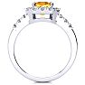 2 Carat Citrine and Halo Diamond Ring In 14 Karat White Gold Image-3