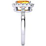 2 Carat Citrine and Halo Diamond Ring In 14 Karat White Gold Image-4