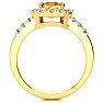 2 Carat Citrine and Halo Diamond Ring In 14 Karat Yellow Gold Image-3