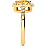 2 Carat Citrine and Halo Diamond Ring In 14 Karat Yellow Gold Image-4