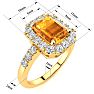 2 Carat Citrine and Halo Diamond Ring In 14 Karat Yellow Gold Image-5