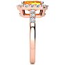 2 Carat Citrine and Halo Diamond Ring In 14 Karat Rose Gold Image-4