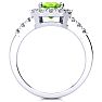 2 1/4 Carat Peridot and Halo Diamond Ring In 14 Karat White Gold Image-3