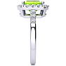 2 1/4 Carat Peridot and Halo Diamond Ring In 14 Karat White Gold Image-4