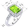 2 1/4 Carat Peridot and Halo Diamond Ring In 14 Karat White Gold Image-5