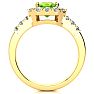 2 1/4 Carat Peridot and Halo Diamond Ring In 14 Karat Yellow Gold Image-3