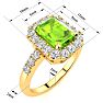2 1/4 Carat Peridot and Halo Diamond Ring In 14 Karat Yellow Gold Image-5