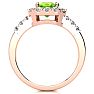 2 1/4 Carat Peridot and Halo Diamond Ring In 14 Karat Rose Gold Image-3