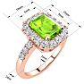 2 1/4 Carat Peridot and Halo Diamond Ring In 14 Karat Rose Gold Image-5