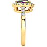 2 Carat Octagon Shape Mystic Topaz With Diamond Halo In 14 Karat Yellow Gold Image-4