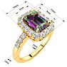 2 Carat Octagon Shape Mystic Topaz With Diamond Halo In 14 Karat Yellow Gold Image-5