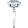 Aquamarine Ring: Aquamarine Jewelry: 2 Carat Aquamarine and Halo Diamond Ring In 14 Karat White Gold
 Image-4