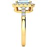 Aquamarine Ring: Aquamarine Jewelry: 2 Carat Aquamarine and Halo Diamond Ring In 14 Karat Yellow Gold
 Image-4
