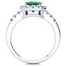 2 Carat Emerald and Halo Diamond Ring In 14 Karat White Gold Image-3