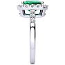 2 Carat Emerald and Halo Diamond Ring In 14 Karat White Gold Image-4