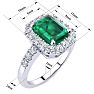 2 Carat Emerald and Halo Diamond Ring In 14 Karat White Gold Image-5