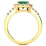 2 Carat Emerald and Halo Diamond Ring In 14 Karat Yellow Gold Image-3