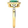 2 Carat Emerald and Halo Diamond Ring In 14 Karat Yellow Gold Image-4