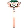 2 Carat Emerald and Halo Diamond Ring In 14 Karat Rose Gold Image-4