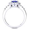2 1/4 Carat Tanzanite and Halo Diamond Ring In 14 Karat White Gold Image-4