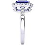 2 1/4 Carat Tanzanite and Halo Diamond Ring In 14 Karat White Gold Image-5