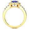 2 1/4 Carat Tanzanite and Halo Diamond Ring In 14 Karat Yellow Gold Image-3